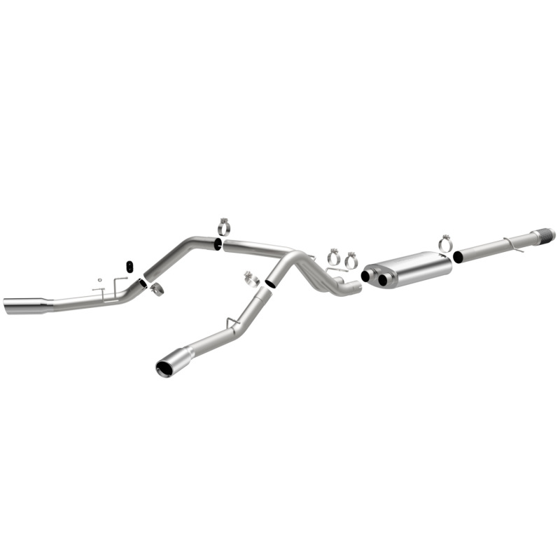 GMC Sierra 1500 Performance Exhaust - Rear - Magnaflow - Cat-Back, Street Series, Dual Split Rear Behind Tires, 3.5