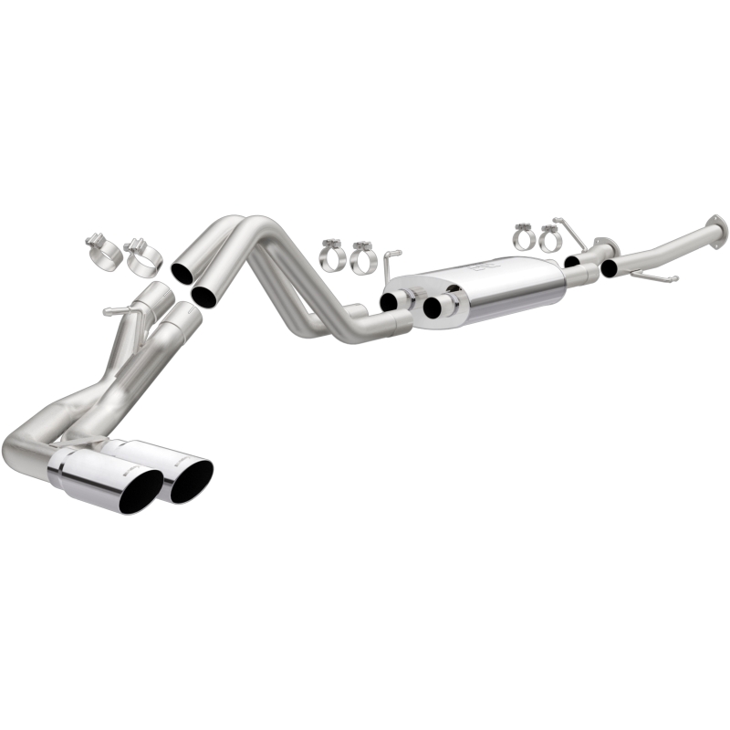 Toyota Tundra Performance Exhaust - Dual Same Side Behind Passenger Rear Tire - Magnaflow - Street Series Cat-Back, 15306 - Polished - `14-`21
