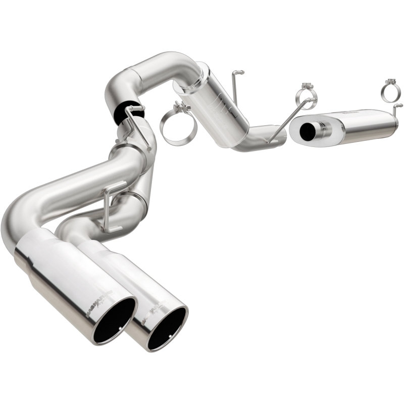 Ram 2500 Performance Exhaust - Dual Same Side Behind Passenger Rear Tire - Magnaflow - Cat Back Street Series - Polished - `14-`25