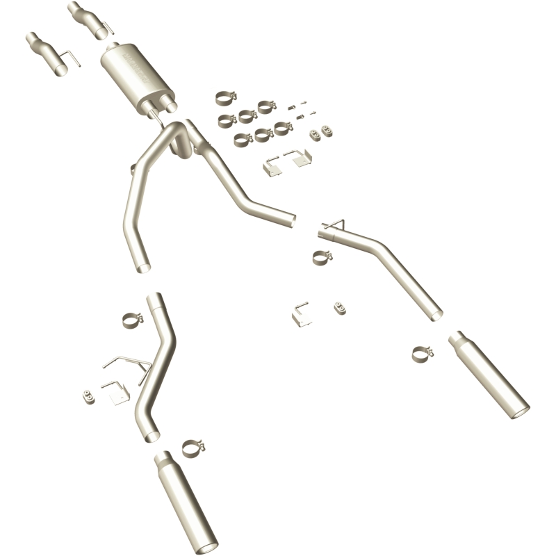 Ford F-150 Performance Exhaust - Dual Split Rear - Magnaflow - Street Series Cat-Back with 3.5in Tips - Polished - `11-`14