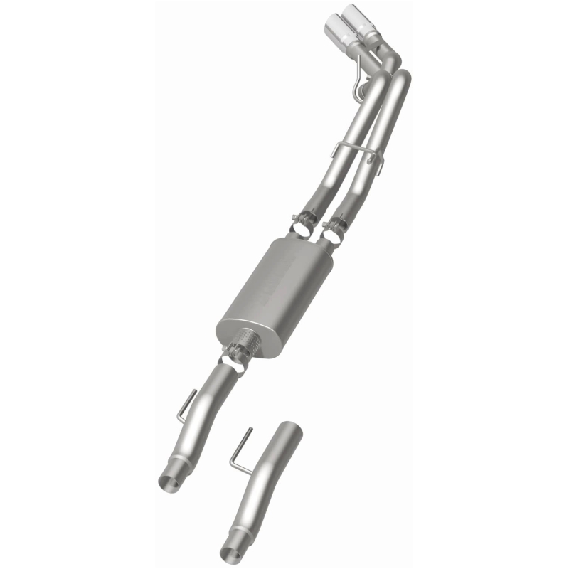 Ford F-150 Performance Exhaust - Dual Same Side Behind Passenger Rear Tire - Magnaflow - Street Series Cat-Back - Polished - `11-`14