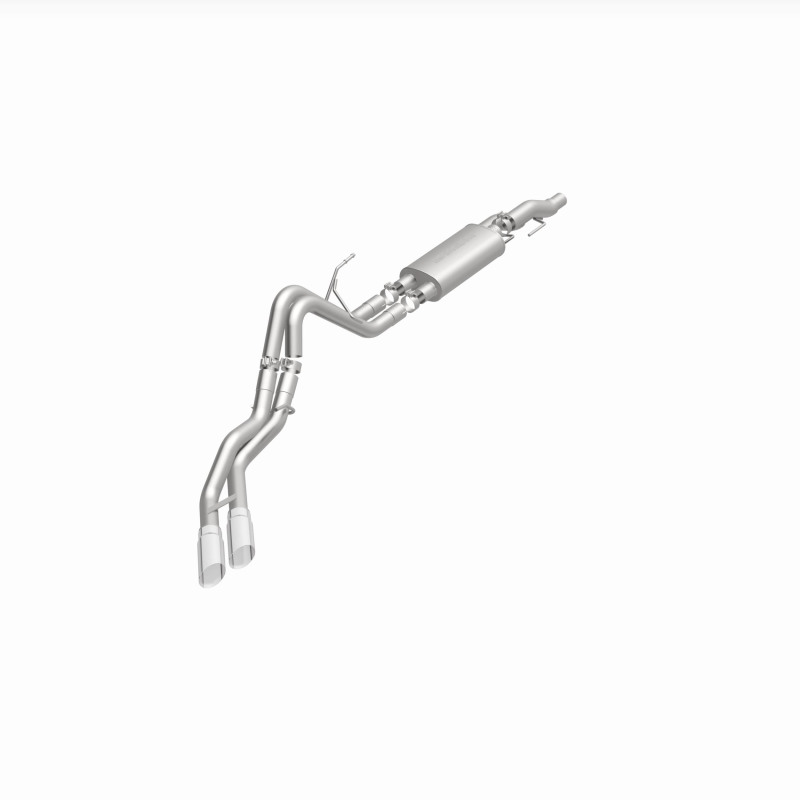 Ford F-150 Performance Exhaust - Dual Same Side Behind Passenger Rear Tire - Magnaflow - Street Series Cat-Back - Polished - `11-`14