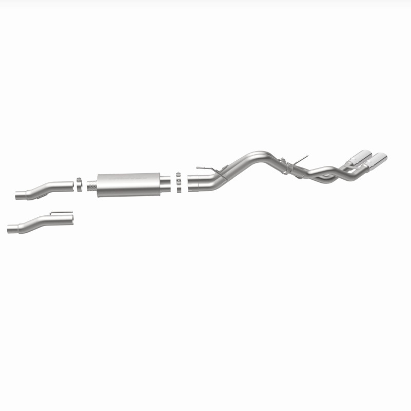 Ford F-150 Performance Exhaust - Dual Same Side Behind Passenger Rear Tire - Magnaflow - Street Series Cat-Back - Polished - `11-`14