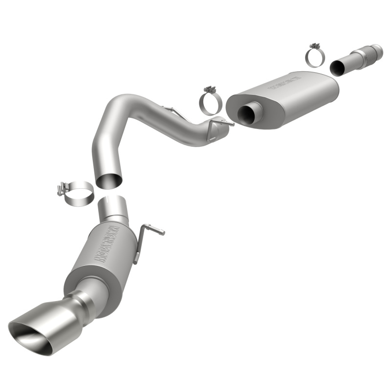 Cadillac Escalade Performance Exhaust - Single Straight Passenger Side Rear - Magnaflow - Street Series Cat-Back - Polished - `11-`12