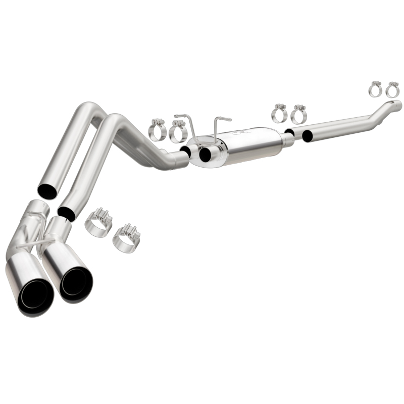 Ford F-150 Performance Exhaust - Dual Same Side Behind Passenger Rear Tire - Magnaflow - Street Series Cat-Back - Polished - `02-`03
