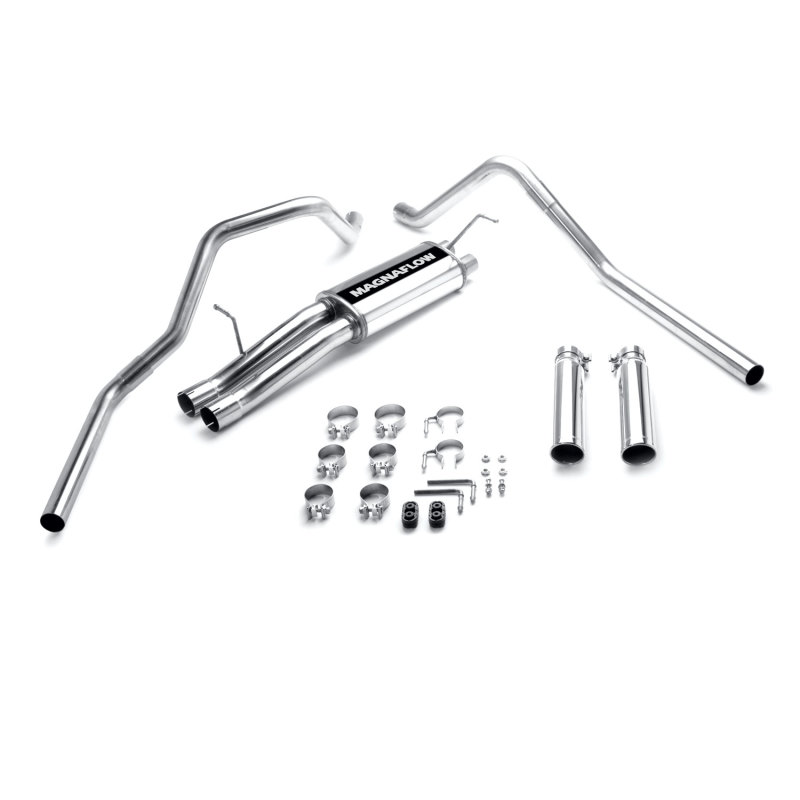 Chevrolet 2500HD Performance Exhaust - Rear - Magnaflow - Cat Back, Street Series, Dual Split Rear Exit, Single Wall Angle Cut Rolled Edge Tips - Polished - 2003