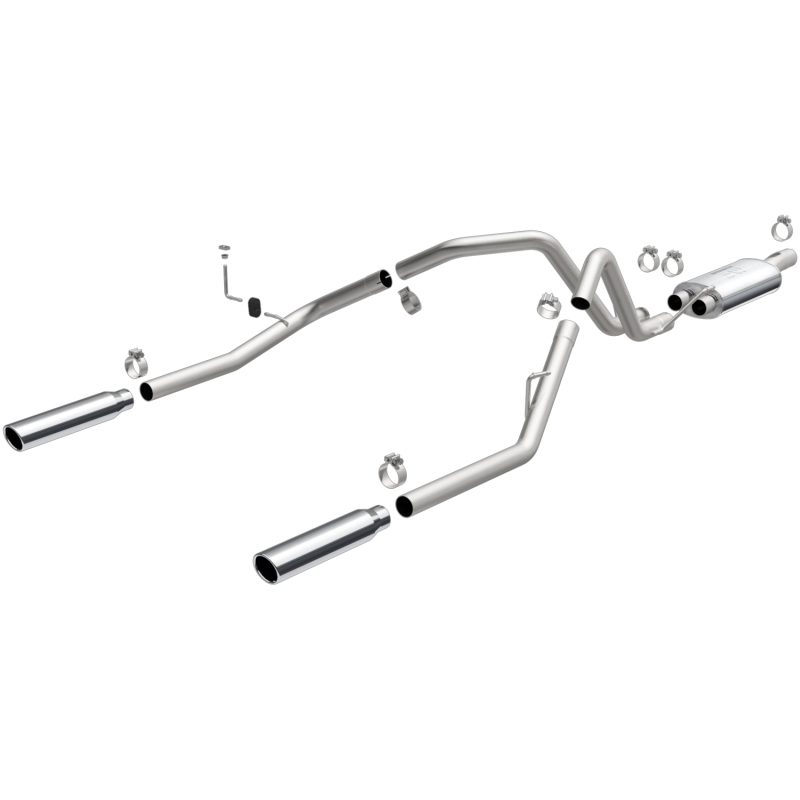 Dodge Ram 1500 Performance Exhaust - Rear - Magnaflow - Cat Back, Dual Split Rear Exit, Street Series - Polished - `04-`05 Dodge Ram 1500 Performance Exhaust - Rear - Magnaflow - Cat Back, Dual Split Rear Exit, Street Series - Polished - `04-`05