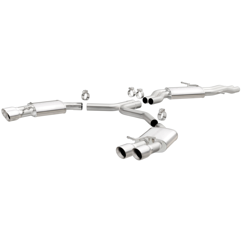 Audi S5 Performance Exhaust - Rear - Magnaflow - Sport Series Cat-Back + 3.5in. Polished Welded-On Double Wall Angle Cut Folded Edge tips - Polished - `08-`12 Audi S5 Performance Exhaust - Rear - Magnaflow - Sport Series Cat-Back + 3.5in. Polished Welded-On Double Wall Angle Cut Folded Edge tips - Polished - `08-`12