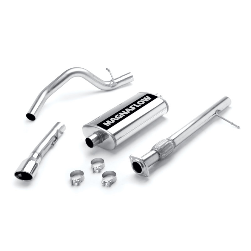 Chevrolet Avalanche Performance Exhaust - Passenger Side Rear - Magnaflow - Street Series Cat-Back with Single Straight-Through Muffler and Welded-On Double Wall Straight Cut Rolled Edge Tips - Polished - `07-`08
