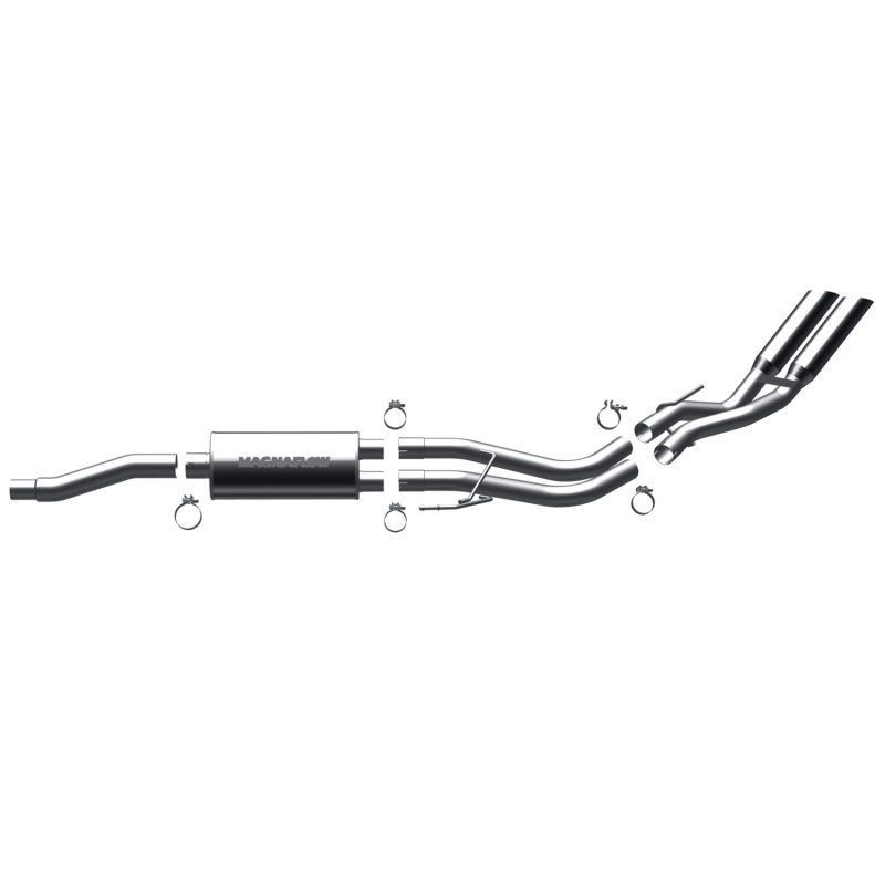 Ford F-150 Raptor Performance Exhaust - Dual Same Side Behind Passenger Rear Tire - Magnaflow - Street Series Cat Back - Polished - `10-`11