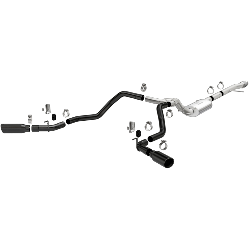 Chevrolet Silverado 1500 Performance Exhaust - Rear - Magnaflow - Street Series Dual Split Exit with Black Tips - Black - 2019