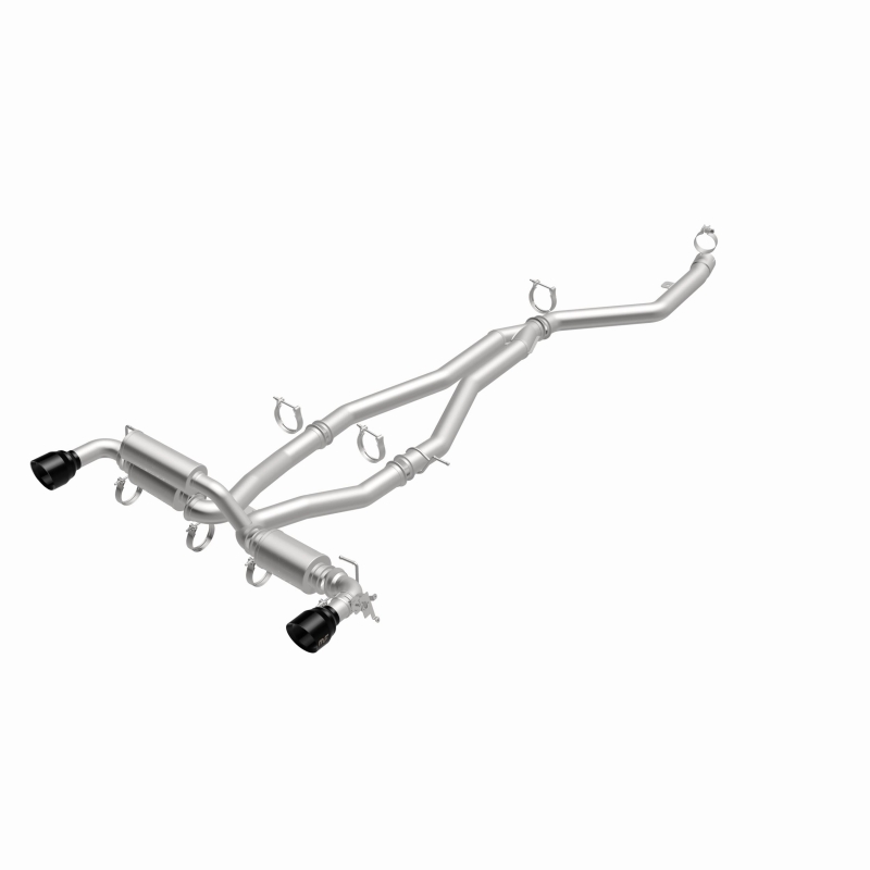 Toyota Supra Performance Exhaust - Rear - Magnaflow - Cat Back, SPEQ Series, Dual Split Rear Exit, No Drone Technology (NDT) - Black Chrome - `20-`27