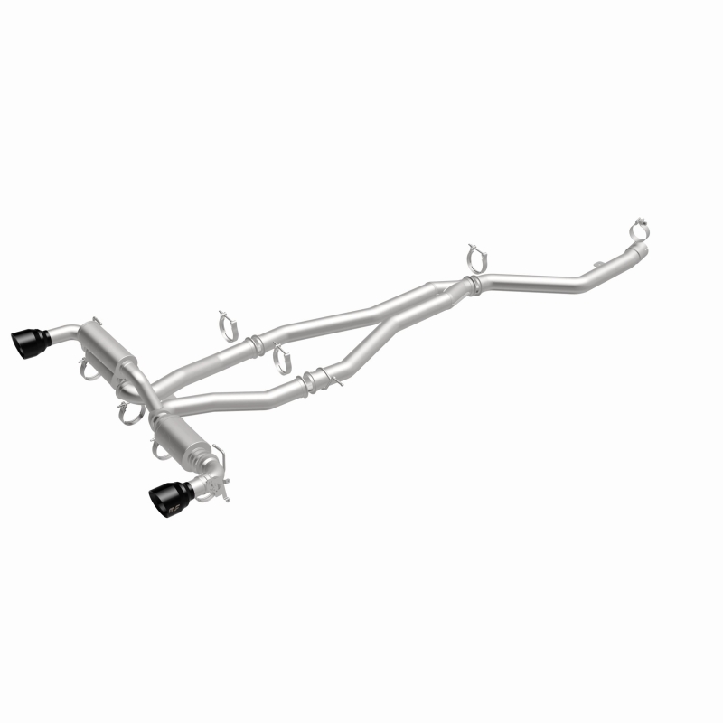 Toyota Supra Performance Exhaust - Rear - Magnaflow - Cat Back, SPEQ Series, Dual Split Rear Exit, No Drone Technology (NDT) - Black Chrome - `20-`27