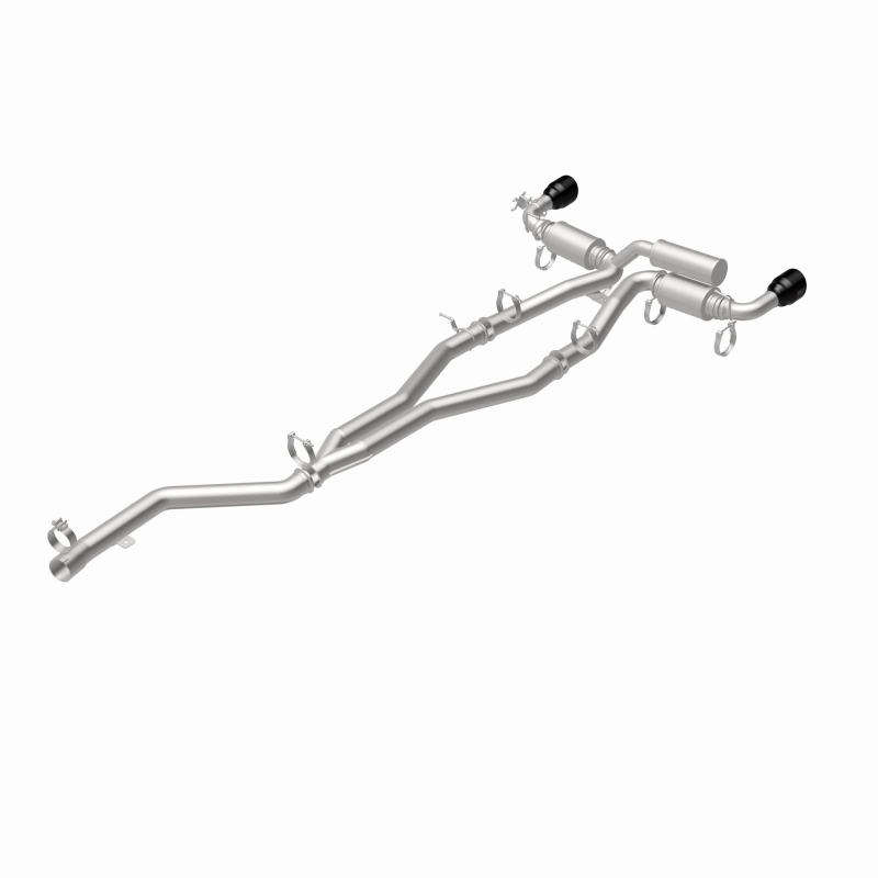 Toyota Supra Performance Exhaust - Rear - Magnaflow - Cat Back, SPEQ Series, Dual Split Rear Exit, No Drone Technology (NDT) - Black Chrome - `20-`27