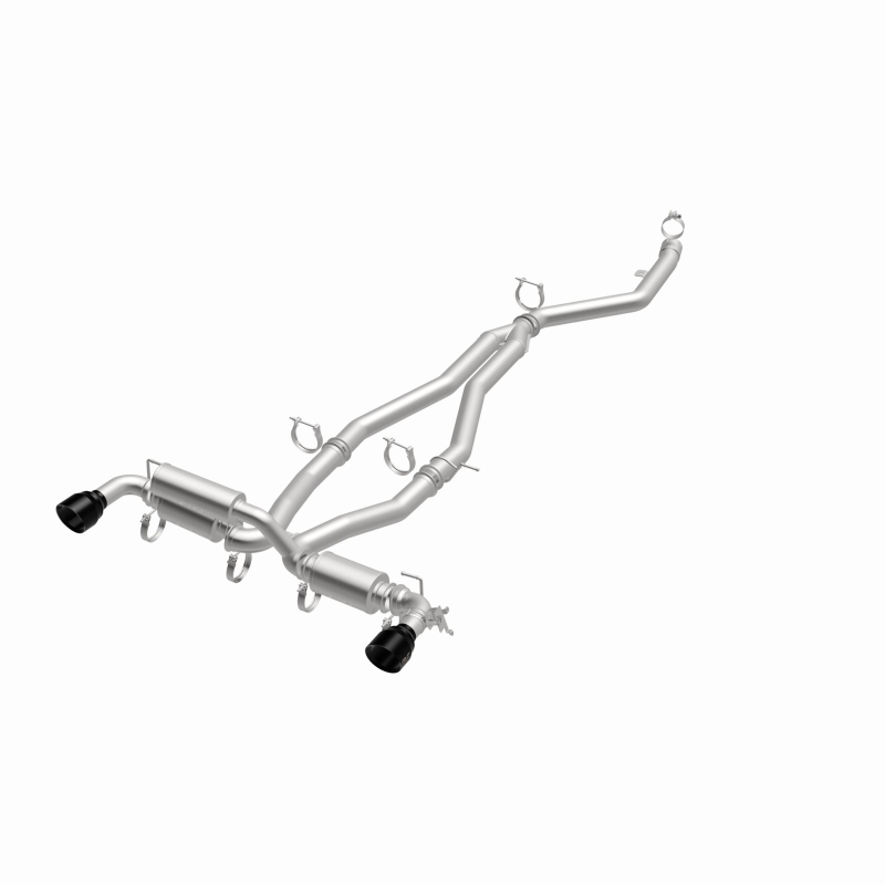 Toyota Supra Performance Exhaust - Rear - Magnaflow - Cat Back, SPEQ Series, Dual Split Rear Exit, No Drone Technology (NDT) - Black Chrome - `20-`27