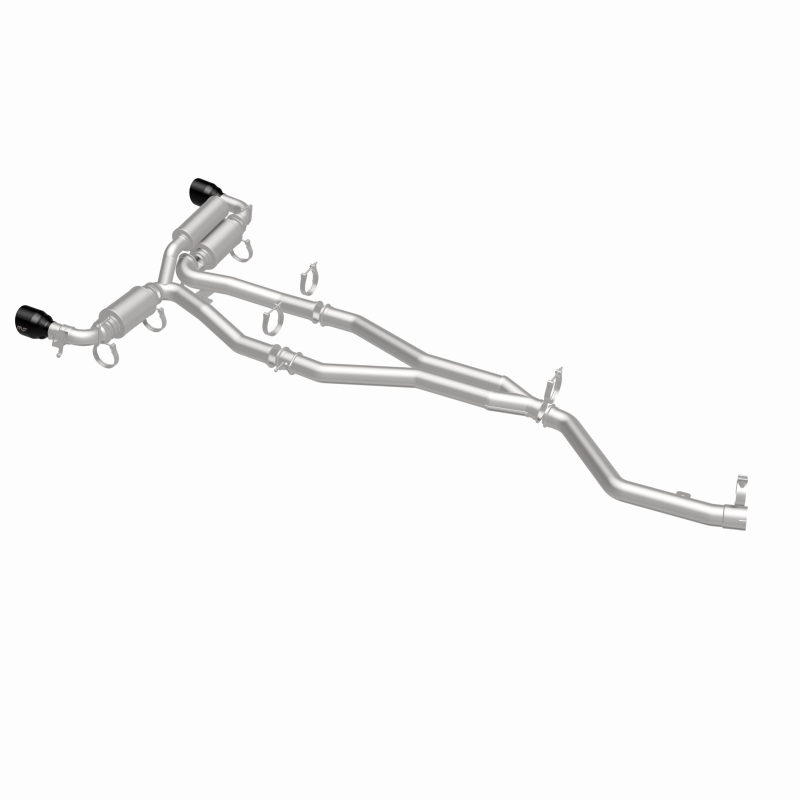 Toyota Supra Performance Exhaust - Rear - Magnaflow - Cat Back, SPEQ Series, Dual Split Rear Exit, No Drone Technology (NDT) - Black Chrome - `20-`27