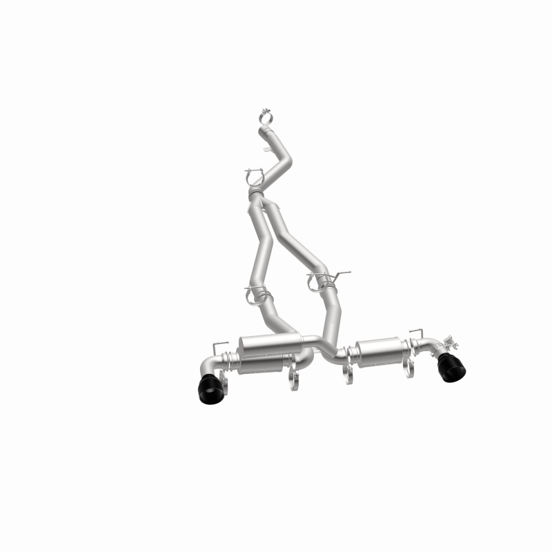 Toyota Supra Performance Exhaust - Rear - Magnaflow - Cat Back, SPEQ Series, Dual Split Rear Exit, No Drone Technology (NDT) - Black Chrome - `20-`27