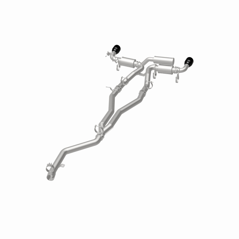 Toyota Supra Performance Exhaust - Rear - Magnaflow - Cat Back, SPEQ Series, Dual Split Rear Exit, No Drone Technology (NDT) - Black Chrome - `20-`27