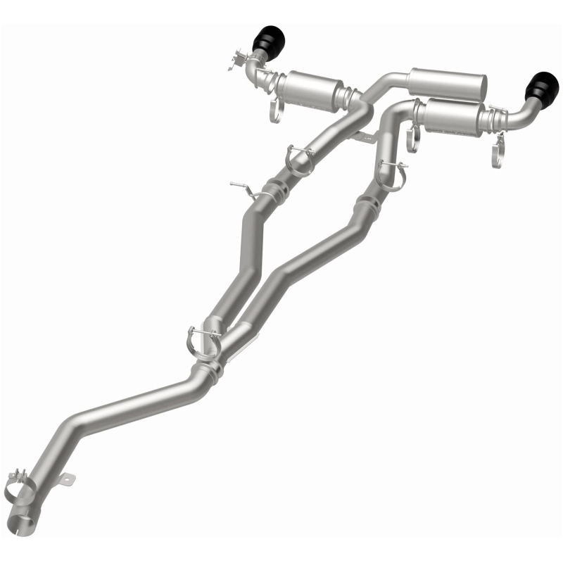 Toyota Supra Performance Exhaust - Rear - Magnaflow - Cat Back, SPEQ Series, Dual Split Rear Exit, No Drone Technology (NDT) - Black Chrome - `20-`27