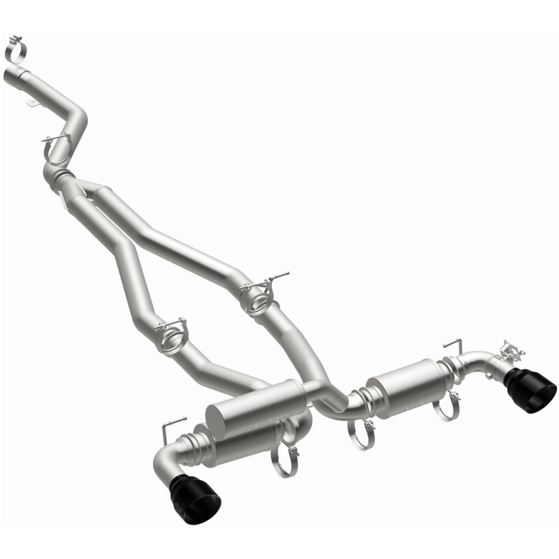 Toyota Supra Performance Exhaust - Rear - Magnaflow - Cat Back, SPEQ Series, Dual Split Rear Exit, No Drone Technology (NDT) - Black Chrome - `20-`27