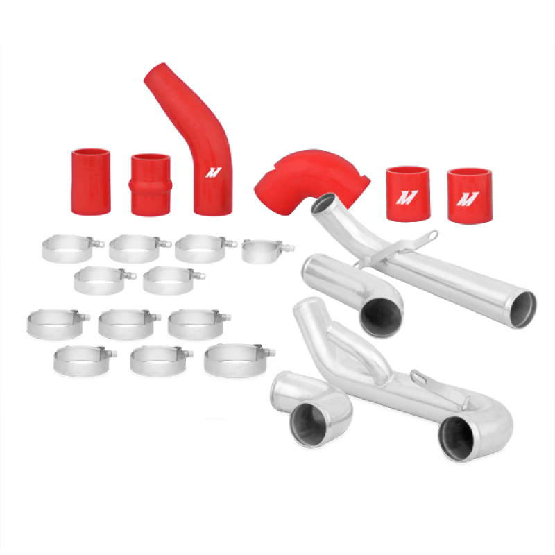 Mitsubishi Lancer Evolution Intercooler Pipe Kit - Mishimoto - Polished Aluminum, Silicone Couplers - Red - `08-`15 Mitsubishi Lancer Evolution Intercooler Pipe Kit - Mishimoto - Polished Aluminum, Silicone Couplers - Red - `08-`15