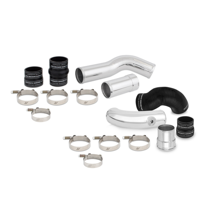 Ford F-450 Super Duty Intercooler Pipe Set - Front - Mishimoto - Mandrel Bent Aluminum with Silicone Boots - Polished - `11-`15
