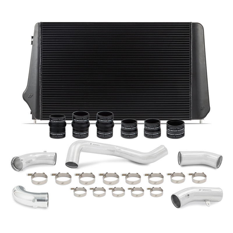 GMC HD Intercooler Kit - Mishimoto - Performance Intercooler Kit - Black w/ Polished Pipes - `17-`19 GMC HD Intercooler Kit - Mishimoto - Performance Intercooler Kit - Black w/ Polished Pipes - `17-`19