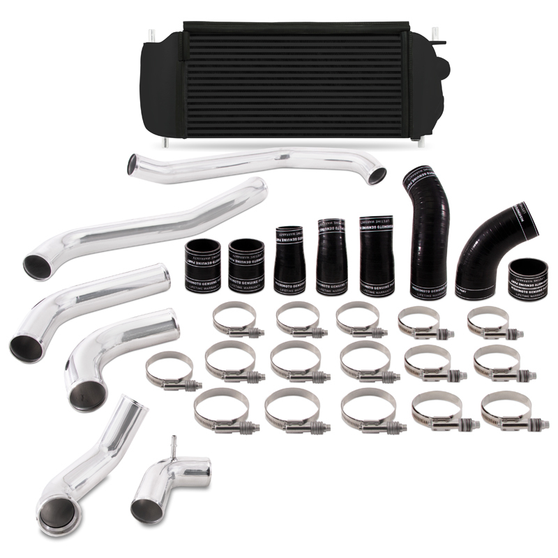 Ford F-150 Performance Intercooler Kit - Mishimoto - EcoBoost, Black Cooler Polished Pipes - Black Coolant Polished Pipes - `17-`21