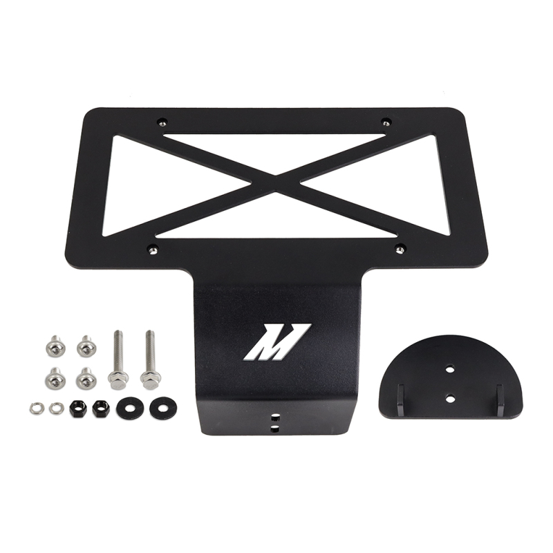 Ford F-150 Tow Hook License Plate Relocation Bracket - Mishimoto - 4mm-thick Powder Coated Steel - Semi-gloss black - `15-`27