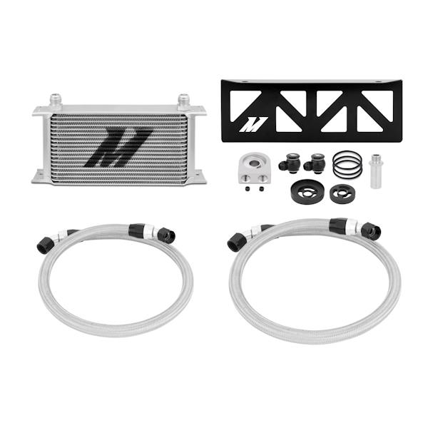 Scion FR S Oil Cooler Kit - Front - Mishimoto - Direct-Fit, 19-row Stacked-Plate - Silver - `13-`27