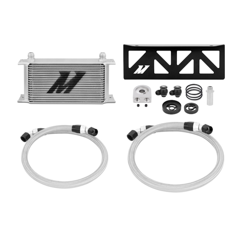 Scion FR S Oil Cooler Kit - Front - Mishimoto - Direct-Fit, 19-row Stacked-Plate - Silver - `13-`27