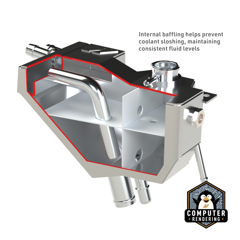 Ford F-350 Engine Coolant Reservoir - Mishimoto - Secondary Expansion Tank, Aluminum Construction - Micro-Wrinkle Black - `11-`27