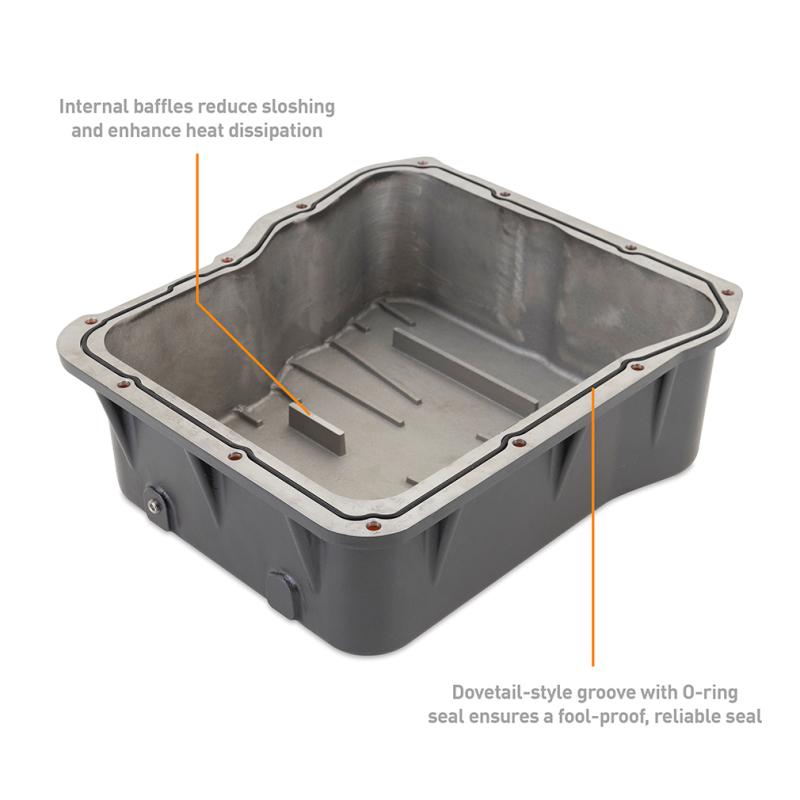 GMC Sierra Transmission Pan - Mishimoto - Aluminum, Cast, High-Performance - Gunmetal Gray - `01-`19