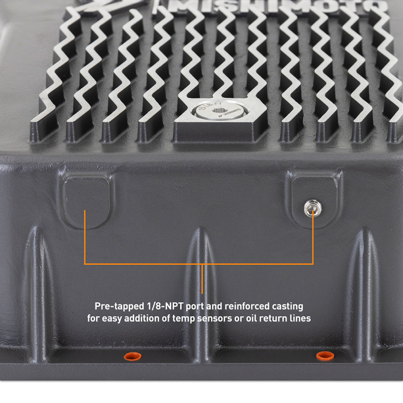 GMC Sierra Transmission Pan - Mishimoto - Aluminum, Cast, High-Performance - Gunmetal Gray - `01-`19