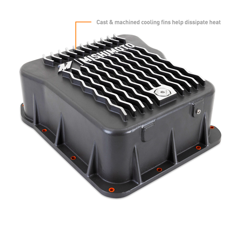 GMC Sierra Transmission Pan - Mishimoto - Aluminum, Cast, High-Performance - Gunmetal Gray - `01-`19