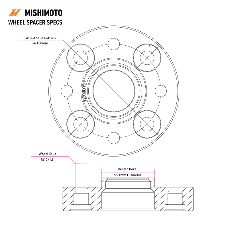 Chevrolet Camaro Wheel Spacers - Mishimoto - 5x120 - 67.1 - 30mm - M14 - Black - `10-`27