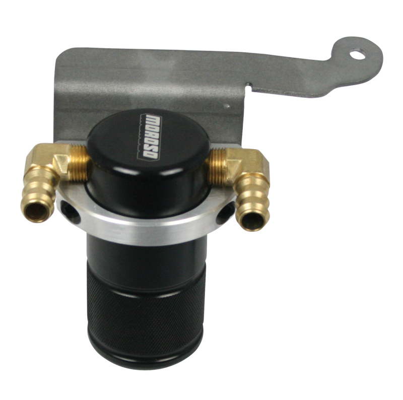 Ford Mustang Oil Catch Can - Moroso - Small Body - Billet Aluminum - Black - `11-`14 Ford Mustang Oil Catch Can - Moroso - Small Body - Billet Aluminum - Black - `11-`14
