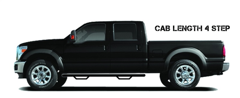 GMC Sierra Nerf Step - Cab Length - N-Fab - 3in, 2 Steps per Side - Gloss Black - `07-`13