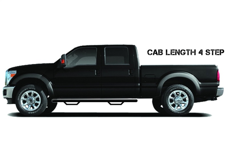 Ford Raptor Nerf Step - Cab Length - N-Fab - 3in, 2 Steps per Side - Gloss Black - `09-`14