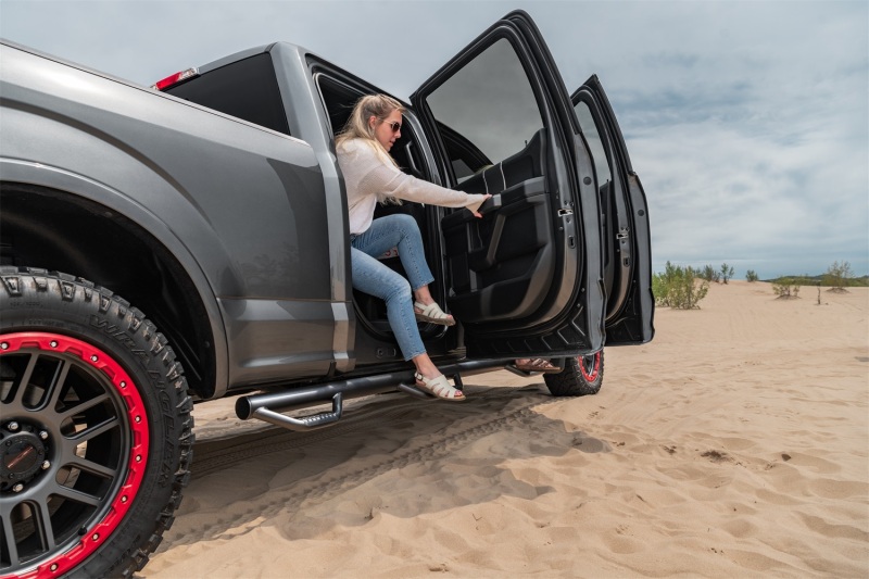 Ford F-150 Nerf Step - Side - N-Fab - Wheel-to-Wheel with Bed Access - Textured Black - `15-`24