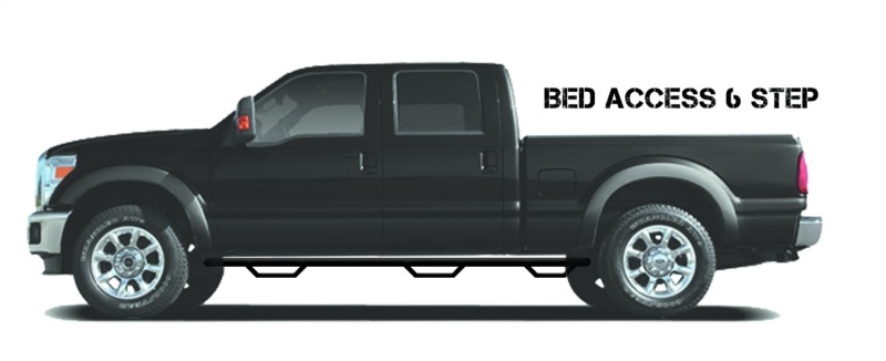 Ford F-150 Nerf Step - Side - N-Fab - Wheel-to-Wheel with Bed Access (3 Steps per Side) - 3 in. Main Tube Diameter  - Textured Black - `15-`19