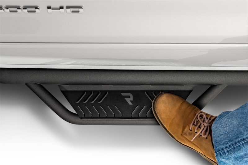 GMC Sierra 1500 Side Steps - N-Fab - Podium LG - Wheel-to-Wheel with Bed Access - Textured Black - `14-`18