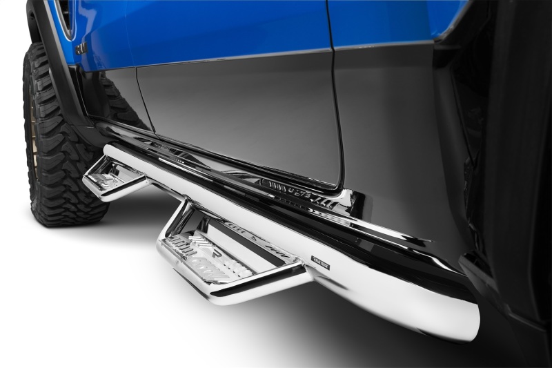 Ram 1500 Side Steps - Cab Length - N-Fab - Podium SS - 3 in. Main Tube Diameter - Polished Stainless - `19-`24