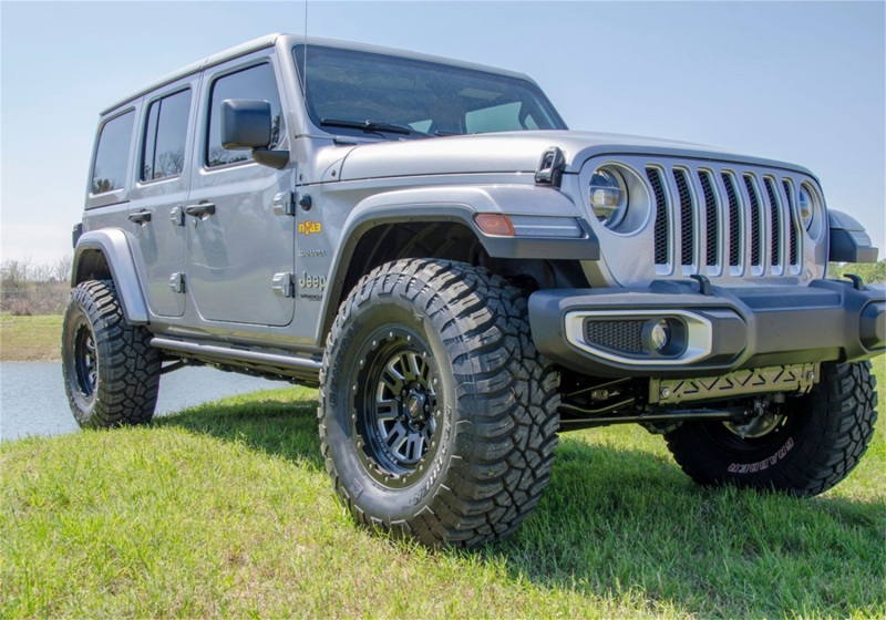 Jeep Gladiator JT Rock Rails - Cab Length - N-Fab - RKR, 2 Steps per Side - Textured Black - `20-`24