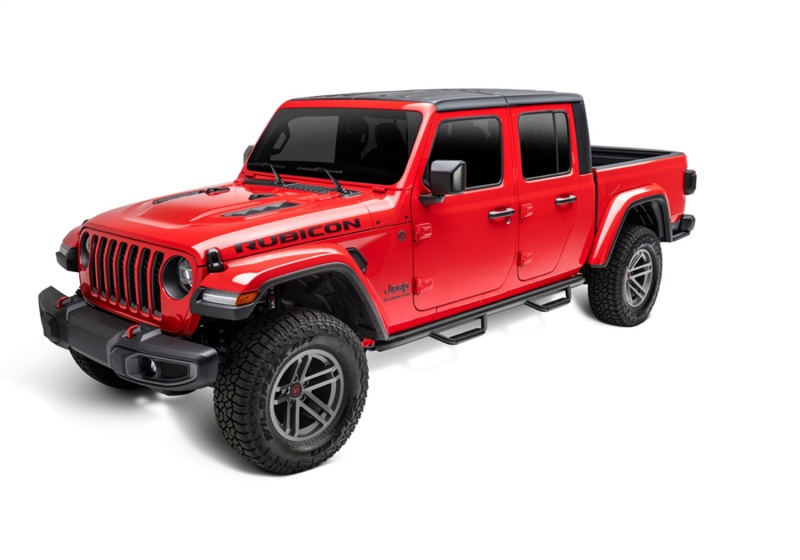 Jeep Gladiator JT Nerf Bars - Wheel-to-Wheel - N-Fab - 3 in. Main Tube Diameter - Textured Black - `20-`24