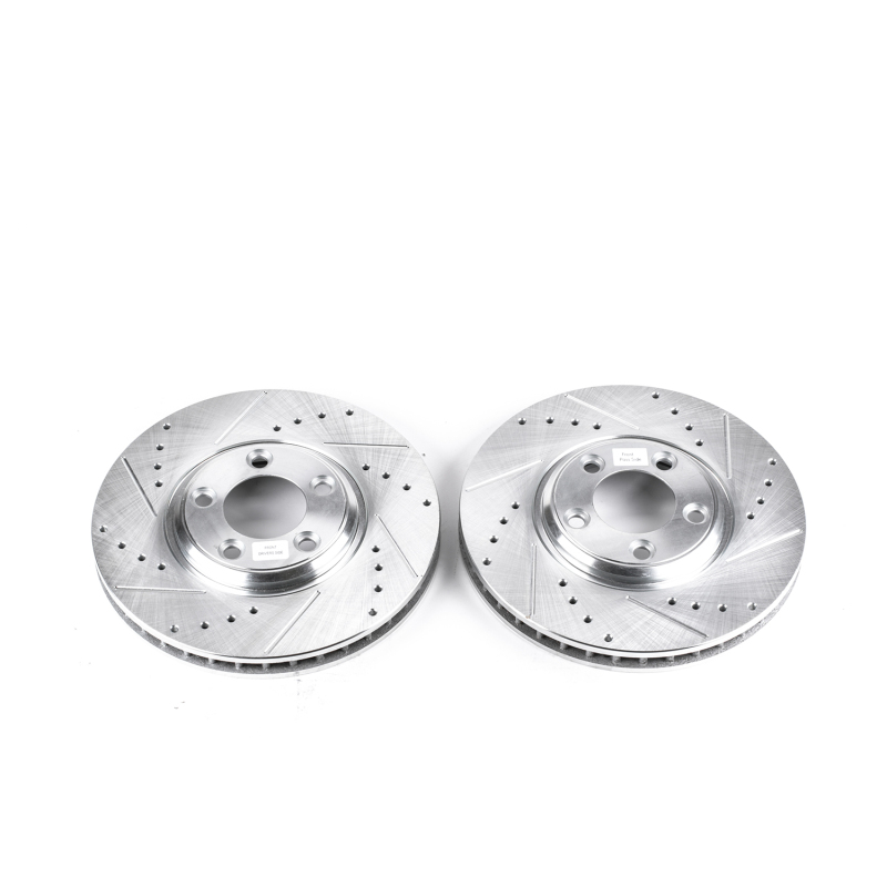 Ford Thunderbird Brake Rotors (2) - Front - PowerStop - Evolution Drilled & Slotted - Silver - `02-`05