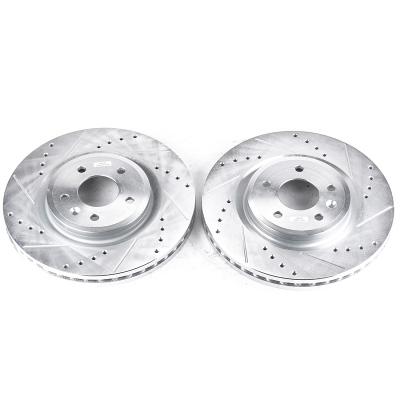 Ford Flex Brake Rotors (2) - Front - PowerStop - Evolution Drilled & Slotted - Silver - `09-`11