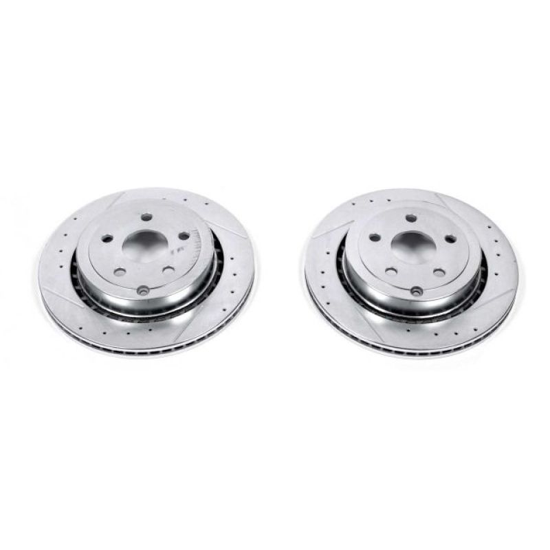 Chevrolet Caprice Brake Rotors (2) - Rear - PowerStop - Evolution Drilled & Slotted - Silver - `11-`17