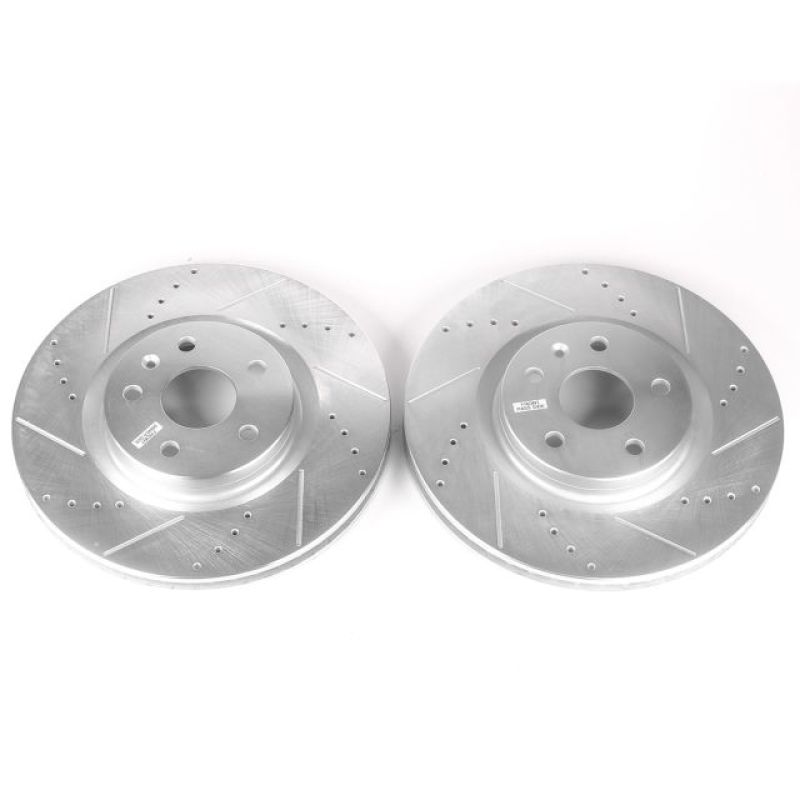 Buick Regal Brake Rotors (2) - Front - PowerStop - Evolution Drilled & Slotted - Silver - `14-`17