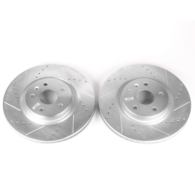 Buick Regal Brake Rotors (2) - Front - PowerStop - Evolution Drilled & Slotted - Silver - `14-`17